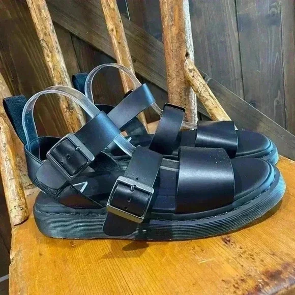 DR. MARTENS GRYPHON BRANDO LEATHER GLADIATOR SANDALS EU42 M 9 - Picture 2 of 7